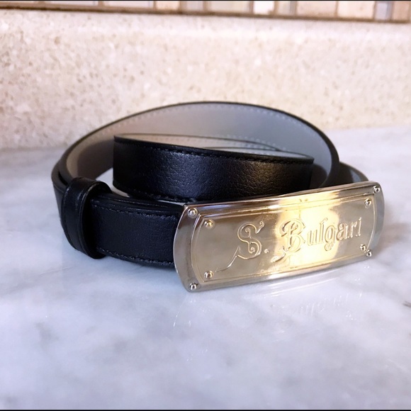 BVLGARI Accessories - Auth Bvlgari Bulgari Rare Black Leather Waist Belt